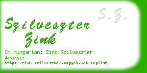 szilveszter zink business card